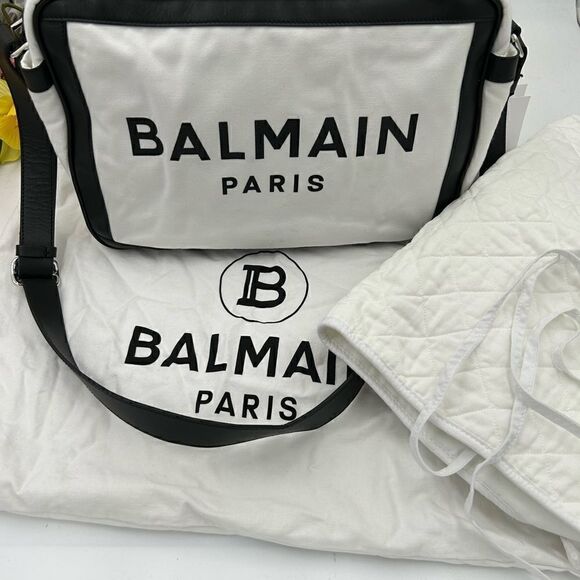 SOLD!!!!!!!!!!     Women’s Balmain logo, print diaper bag made in Italy - Picture 2 of 10